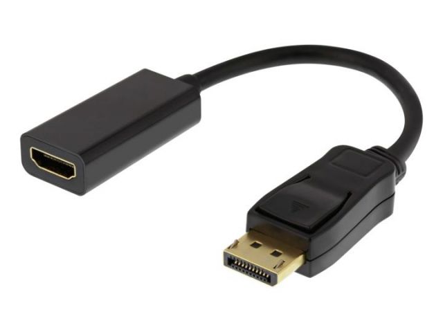 Video adapter DELTACO DisplayPort male to HDMI female adapter, DisplayPort dual mode (DP ++), gold-plated