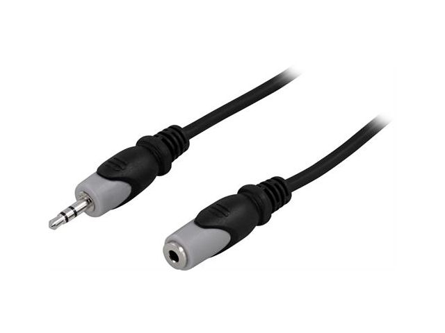 Audio kabel DELTACO 3.5mm(m) na 3.5mm(ž), 1m, zip-lock vrećica, crni