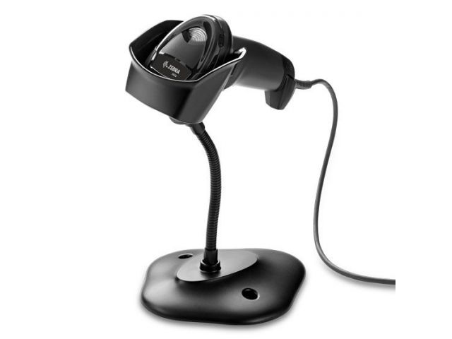 Barcode čitač ZEBRA DS2208 2D LED + stalak, USB, crni