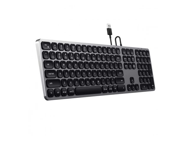 Tipkovnica SATECHI Aluminum za Mac, USB-C, žičana, US, siva (ST-AMWKM)
