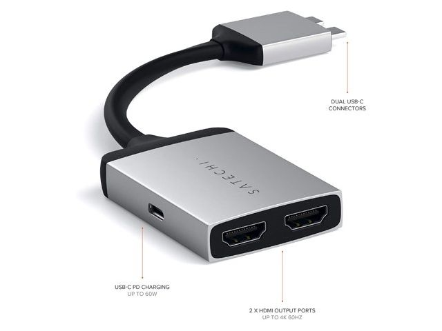 Video adapter SATECHI Dual HDMI, srebrni (ST-TCDHAS)