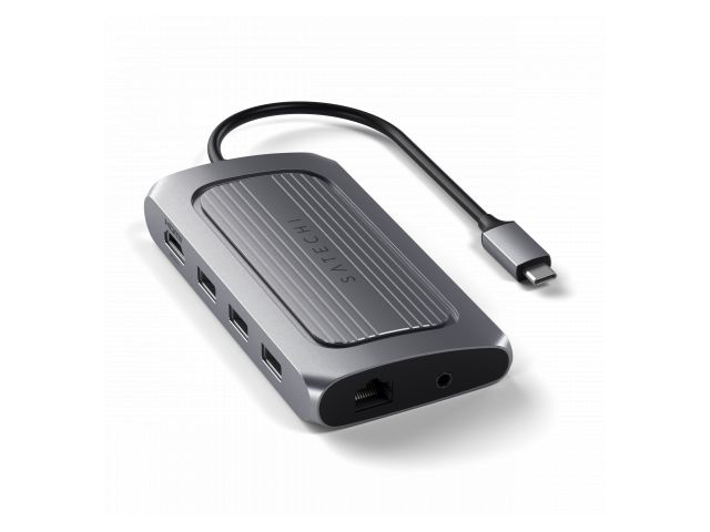 USB-C HUB SATECHI Aluminum Multi-Port (2x USB 3.0, 1x HDMI 8K,1xLAN, 1xSD, 1xAudio) sivi (ST-U4MA3M)