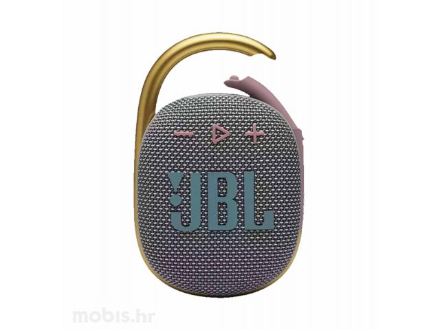 Bluetooth zvučnik JBL Clip 4, BT5.1, prijenosni, vodootporan IP67, sivi