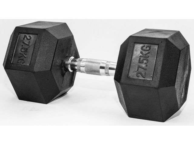 Uteg FITMOTIV Hex, gumirani, 27,5 kg