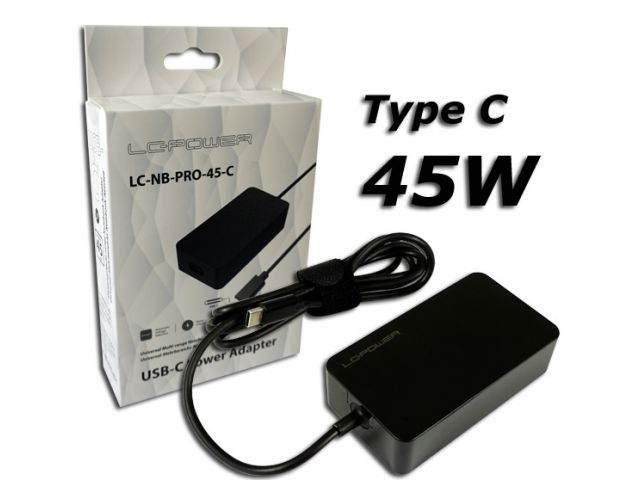 Punjač za laptop LC-POWER LC-NB-PRO-45, USB-type C, 45W