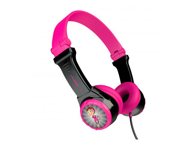 Slušalice JLAB Jbuddies Folding Kids Headphones, naglavne, 3.5mm, dječje, mikrofon, crne/roze