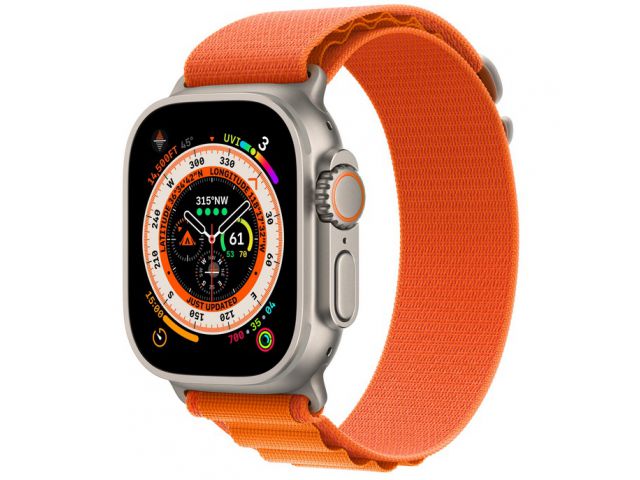 Pametni sat APPLE Watch Ultra Cellular, 49mm Titanium Case with Orange Alpine Loop, Medium (mqfl3bs/a)