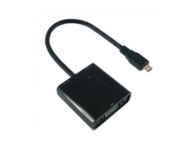 Video adapter ROLINE VALUE Micro HDMI (m) na VGA (ž), 0.15m, crni
