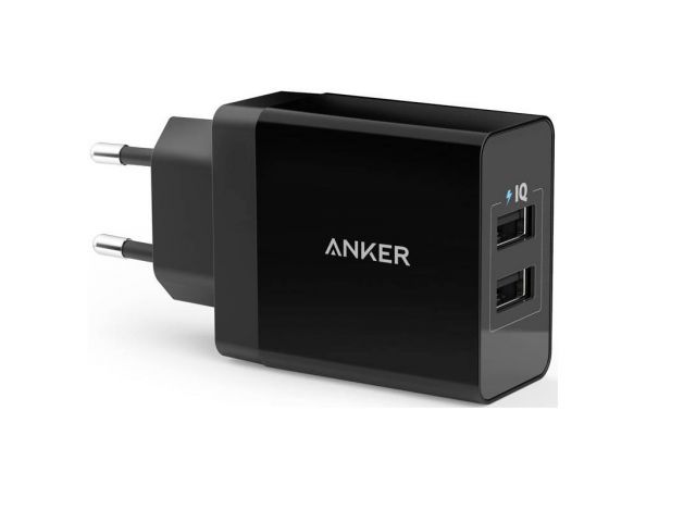 Kućni punjač ANKER PowerPort II, 2x USB, 24W, crni