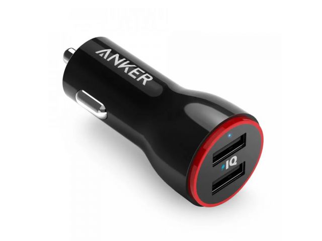 Auto punjač ANKER PowerDrive 2, 2x USB, 24W, crni