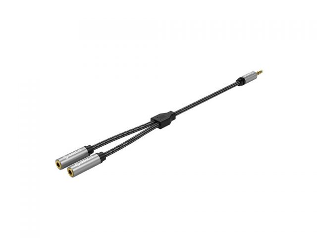 Audio adapter ORICO AM-2F3 3.5mm(m) na 2x3.5mm(ž), 0.25m, srebrni