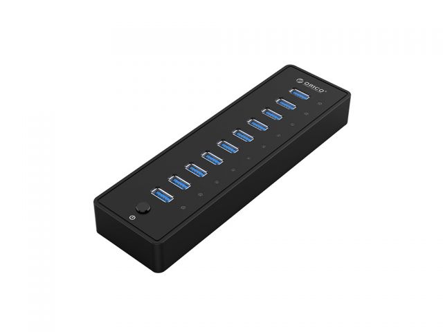 USB HUB ORICO P10-U3, 10xUSB 3.0, crni