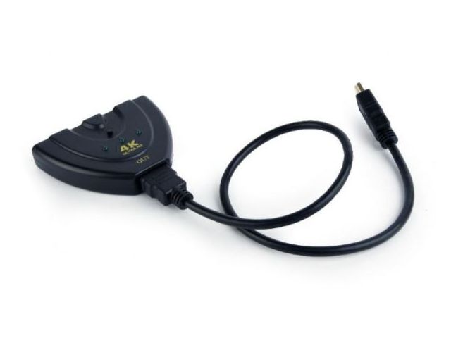 Video razdjelnik GEMBIRD GEM-DSW-HDMI-35, 3xHDMI na HDMI, kabel