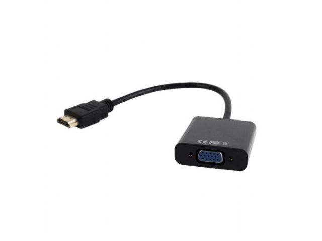 Video adapter GEMBIRD GEM-A-HDMI-VGA-03, HDMI na VGA + Audio adapter kabel, crni