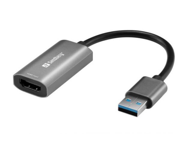 Video adapter SANDBERG Capture Link USB(m) 3.0 na HDMI(ž), 0.1m, sivi