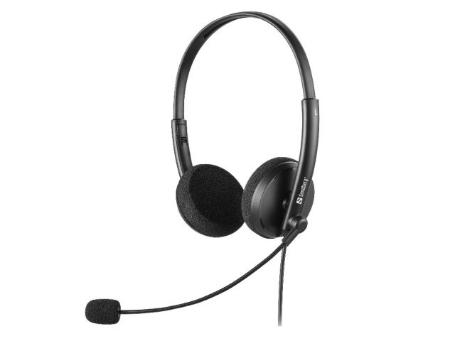 Slušalice za PC SANDBERG MiniJack Office Headset Saver, naglavne, mikrofon, 3.5mm, crne