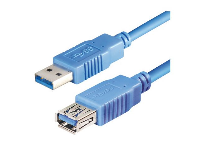 Kabel TRANSMEDIA USB-A(m) 3.0 na USB-A(ž) 3.0, 5m, produžni, plavi