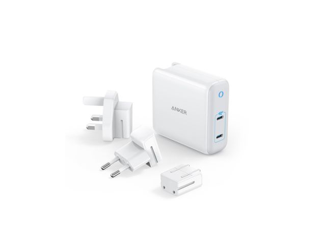 Kućni punjač ANKER PowerPort III, 2-Port, 60W, sa zamjenjivim utikačima (EU, US i UK), bijeli