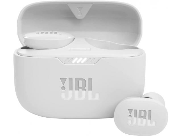 Bluetooth slušalice JBL Tune 130NC, BT 5.2, TWS, ANC eliminacija buke, do 40h baterije, IPX4, bijele (JBLT130NCTWSWHT)
