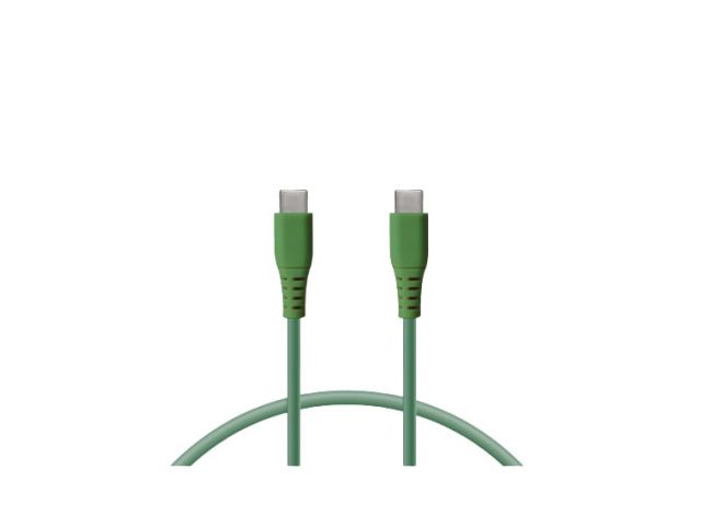 Kabel KSIX Soft USB-C(m) na USB-C(m), 1m, zeleni