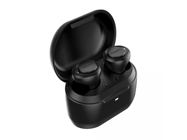 Bluetooth slušalice PHILIPS True Wireless Earbuds (TAT1215BK/10), TWS, IPX4, do 18h baterije, glasovni pomoćnik, crne