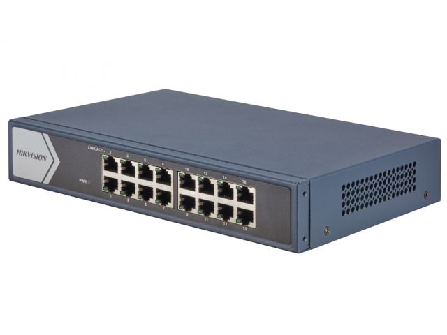Mrežni switch HIKVISION DS-3E0516-E(B), Gigabit, 16-port