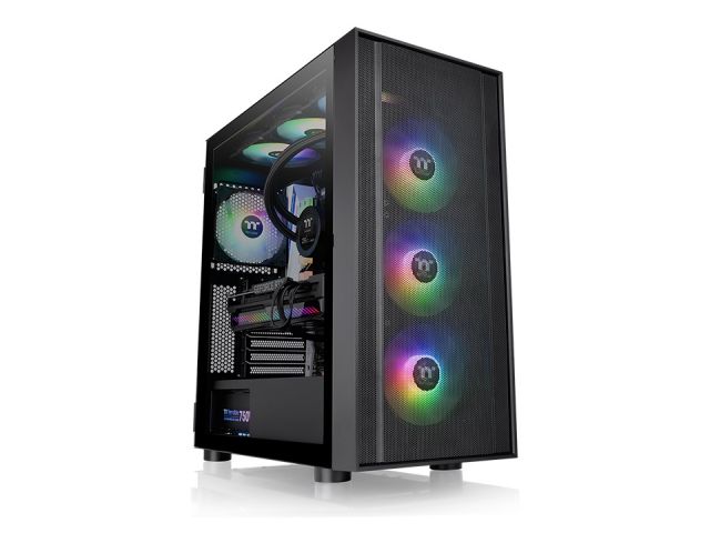 Kućište THERMALTAKE H570 TG ARGB Mid Tower Chassis, tempered glass, 3x 120 mm ARGB Lite fan, 2x USB 3.0, bez napajanja, crno