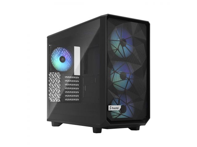 Kućište FRACTAL DESIGN Meshify 2 Lite RGB Black TG Light, tempered glass, 4x 140 mm RGB fan, 2x USB 3.0, bez napajanja, crno