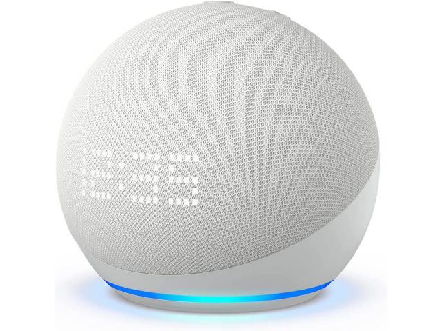 Pametni zvučnik AMAZON Echo Dot with Clock Display (5th Gen 2022), sa satom, Alexa, WiFi, BT, bijeli
