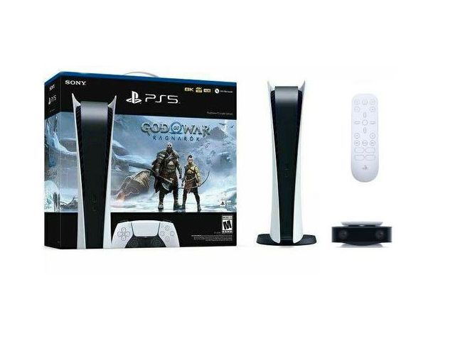 Igraća konzola SONY PS5 PlayStation 5 Digital Edition + God of War: Ragnarok PS5 vaučer + PS5 Media Remote + PS5 HD Camera