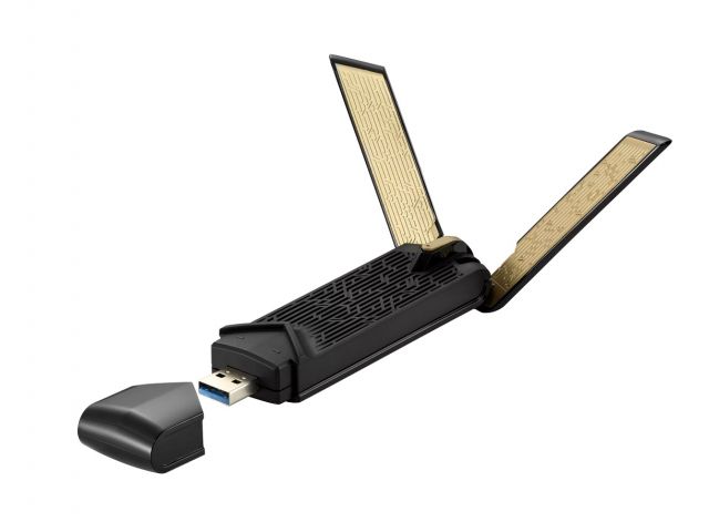 Mrežni adapter ASUS USB-AX56, AX1800 Wi-Fi 6, high gain, dual band, MU-MIMO, USB 3.2, vanjska antena