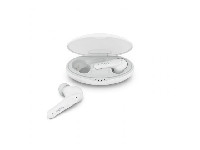 Bluetooth slušalice BELKIN SoundForm Nano, dječje, TWS, do 24h baterije, IPX5, do 85db, bijele