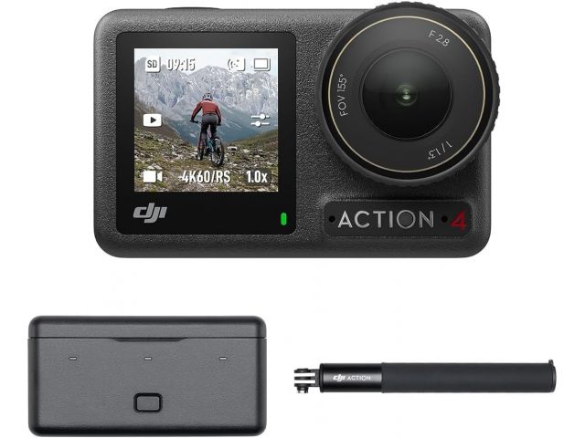 Akcijska kamera DJI Osmo Action 4 Adventure Combo, 4K/120fps, set (CP.OS.00000270.01)